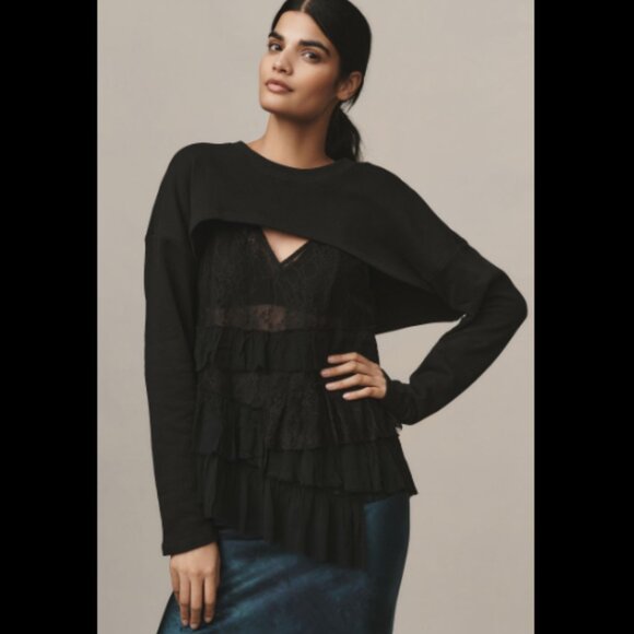 Brand New By Anthropologie Black Sweater Shrug - Picture 7 of 12